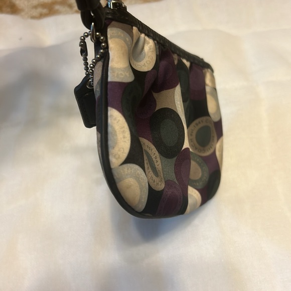 Coach wristlet eggplant color, white, khaki, green blue - Picture 6 of 11